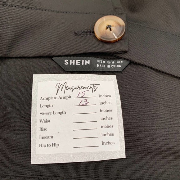 Shein Button Front Plunging Halter Top Size M, Black - Picture 5 of 6